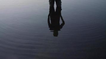 Spiegelbild einer alten Dame im See video