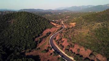 Flying above a road in 4K video