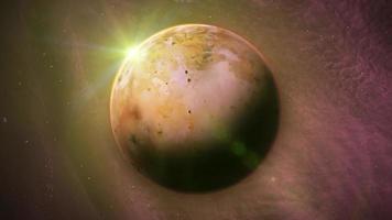 Alien Planet im Fantasy Space Hintergrund video