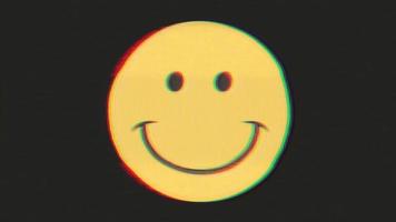 Smiley Icon With Distortion And Glitch Effect video