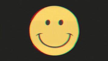 Smiley Icon With Distortion And Glitch Effect video