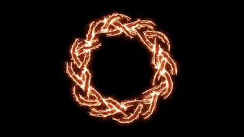 4k Fire Celtic Symbol Spinning Loop video