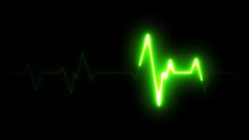 4k sinal de onda de pulsação elétrica do coração video