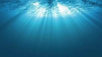 blaues Ozeanoberflächenwasser von Unterwasser aus gesehen