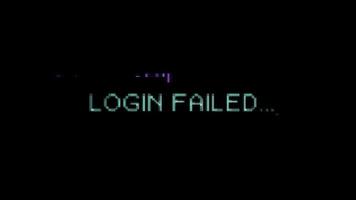 mensagem de texto de erro do computador efeito de falha ruim video