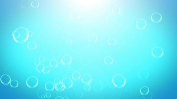 blauwe waterbellen en schuimachtergrond video