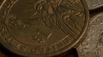 Rotating stock footage shot of American monetary coins - MONEY 0355 video