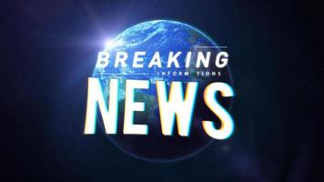 breaking news intro tv-uitzending op aardeachtergrond video