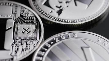 Rotating shot of Bitcoins digital cryptocurrency - BITCOIN LITECOIN 516 video