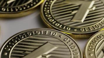 Rotating shot of Litecoin Bitcoins digital cryptocurrency - BITCOIN LITECOIN 0011 video