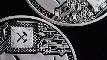 Rotating shot of Bitcoins digital cryptocurrency - BITCOIN LITECOIN 446 video