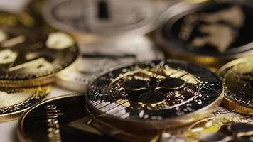 Rotating shot of Bitcoins digital cryptocurrency - BITCOIN MIXED 087 video