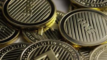 Rotating shot of Litecoin Bitcoins digital cryptocurrency - BITCOIN LITECOIN 0076 video