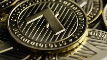 Rotating shot of Bitcoins digital cryptocurrency - BITCOIN LITECOIN 248 video
