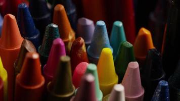 Rotating shot of color wax crayons for drawing and crafts - CRAYONS 016