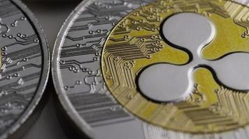 Rotating shot of Ripple Bitcoins digital cryptocurrency - BITCOIN RIPPLE 0015 video