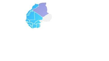 mappa dell'africa che mostra un'introduzione per regioni