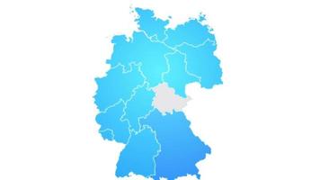 mapa de alemania que muestra la introducción con nuevas regiones video