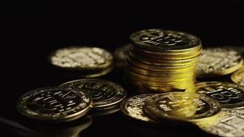 Rotating shot of Bitcoins digital cryptocurrency - BITCOIN 0627 video
