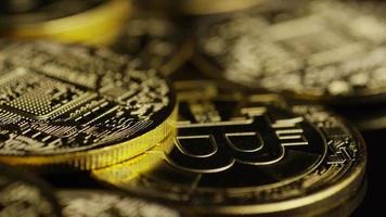 Rotating shot of Bitcoins digital cryptocurrency - BITCOIN 0610 video