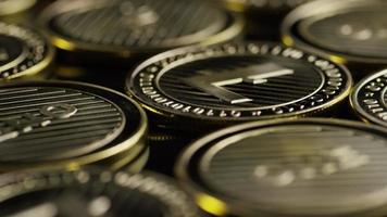 Rotating shot of Bitcoins digital cryptocurrency - BITCOIN LITECOIN 298 video