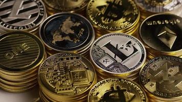 Rotating shot of Bitcoins digital cryptocurrency - BITCOIN MIXED 017 video
