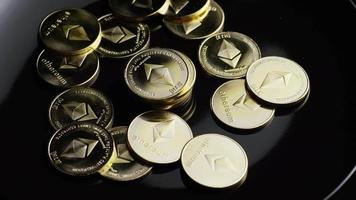 Rotating shot of Bitcoins digital cryptocurrency - BITCOIN ETHEREUM 171 video