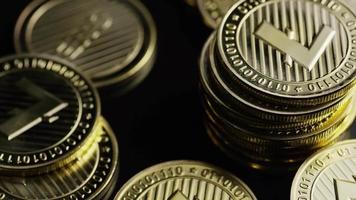 Rotating shot of Bitcoins digital cryptocurrency - BITCOIN LITECOIN 351 video