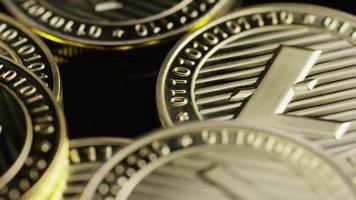 Rotating shot of Bitcoins digital cryptocurrency - BITCOIN LITECOIN 256 video