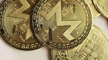 Rotating shot of Bitcoins digital cryptocurrency - BITCOIN MONERO 094 video