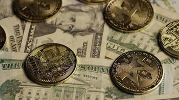Rotating shot of Bitcoins (digital cryptocurrency) - BITCOIN MONERO 201 video