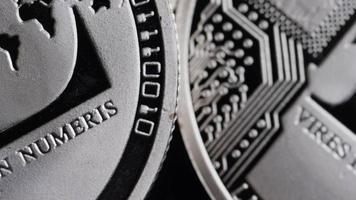 Rotating shot of Bitcoins digital cryptocurrency - BITCOIN LITECOIN 477 video