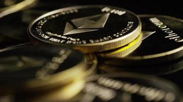 Rotating shot of Bitcoins digital cryptocurrency - BITCOIN ETHEREUM 163 video