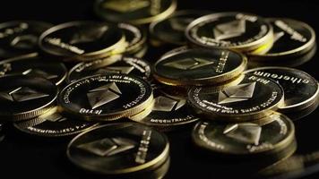 Rotating shot of Bitcoins digital cryptocurrency - BITCOIN ETHEREUM 156 video