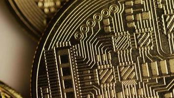 Rotating shot of Bitcoins digital cryptocurrency - BITCOIN MONERO 099 video