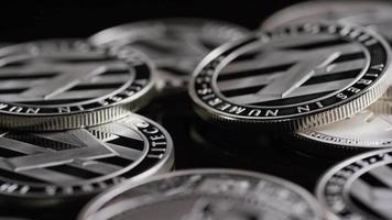 Rotating shot of Bitcoins digital cryptocurrency - BITCOIN LITECOIN 560 video