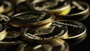 Rotating shot of Bitcoins digital cryptocurrency - BITCOIN ETHEREUM 159 video