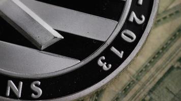 Rotating shot of Bitcoins digital cryptocurrency - BITCOIN LITECOIN 603 video