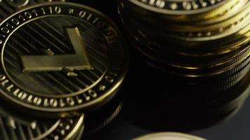 Rotating shot of Bitcoins digital cryptocurrency - BITCOIN LITECOIN 352 video