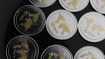 Rotating shot of Bitcoins digital cryptocurrency - BITCOIN RIPPLE 0125 video