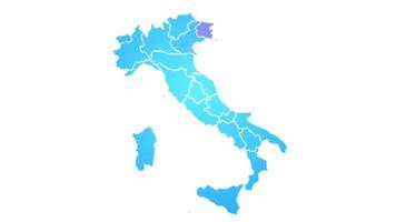 mapa da itália mostrando introdução com novas regiões