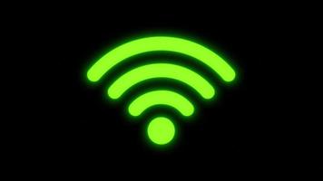 Wireless Internet Signal Icon Glowing video