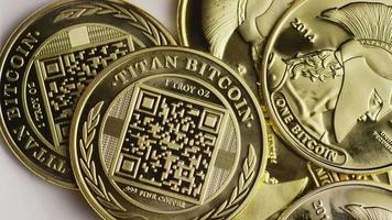 Rotating shot of Titan Bitcoins digital cryptocurrency - BITCOIN TITAN 123 video