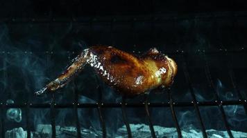 Grilling BBQ Chicken Wings in ultra slow motion (1,500 fps) on a Wood Smoked Grill - BBQ PHANTOM 004 video