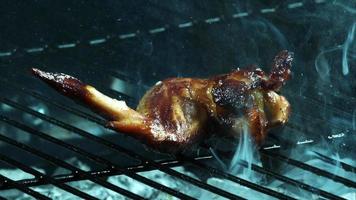Grilling BBQ Chicken Wings in ultra slow motion 1,500 fps on a Wood Smoked Grill - BBQ PHANTOM 010 video