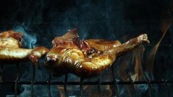 Grilling BBQ Chicken Wings in ultra slow motion 1,500 fps on a Wood Smoked Grill - BBQ PHANTOM 002 video