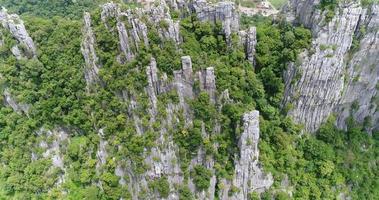 Aerial View flying over mountain in Thailand video