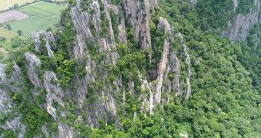 Aerial View flying over mountain in Thailand video