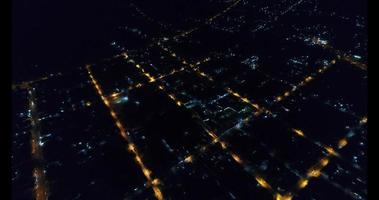 An aerial view flying over a Thailand city at night video