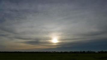 timelapse av risfält med molnig solnedgång video